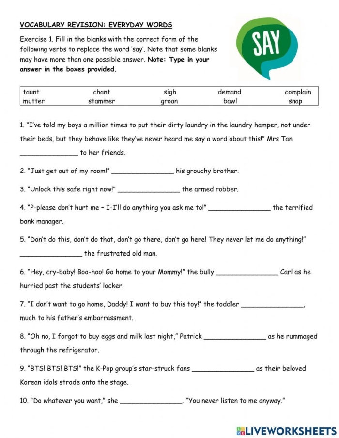 Funny handwriting practice worksheet designed for young learners in kindergarten Kindergarten students enjoying the Say What? worksheet while practicing handwriting