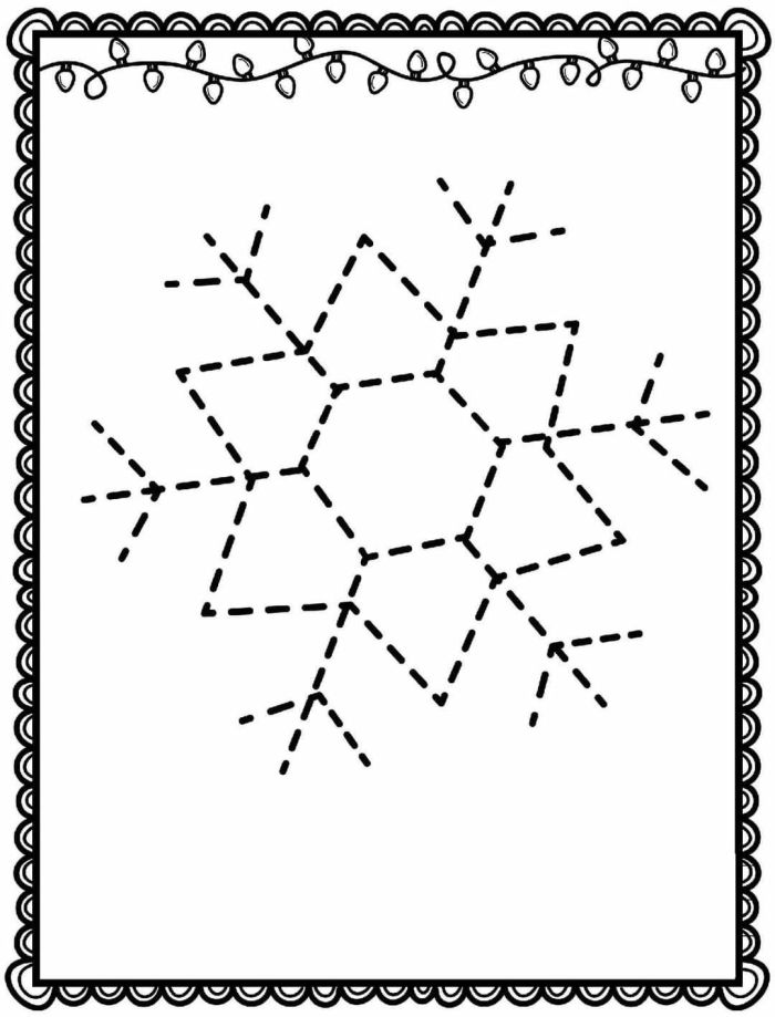 Engaging counting activity for kids during Christmas break Snowflake Dot-to-Dot worksheet designed for kindergarten phonics practice