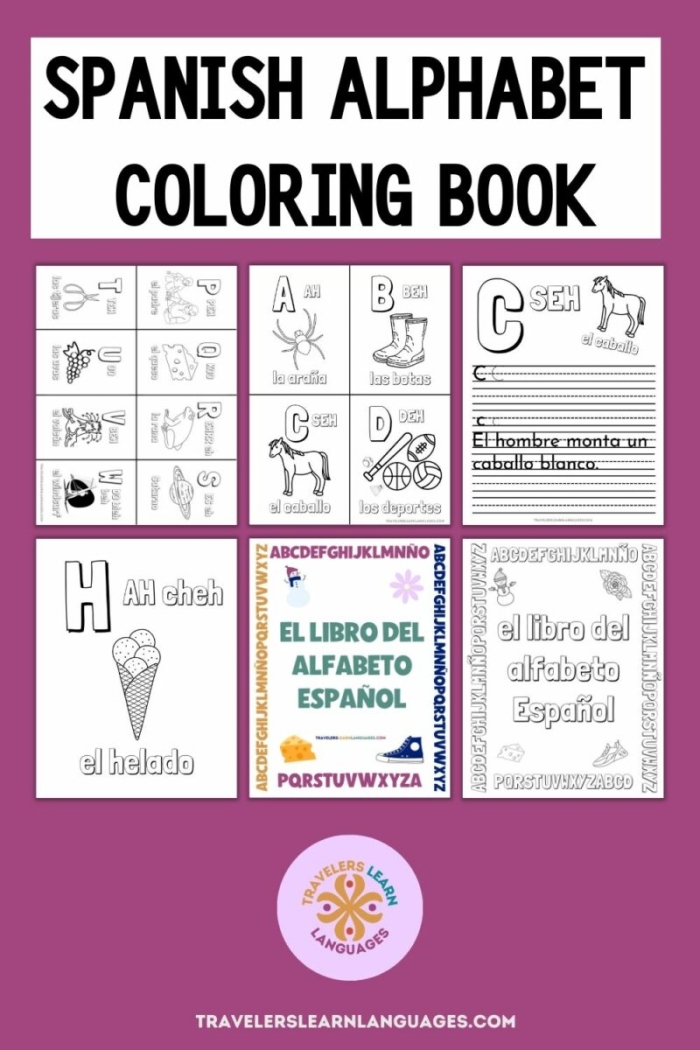 Kindergarten student practicing letters with a colorful Spanish alphabet printable worksheet