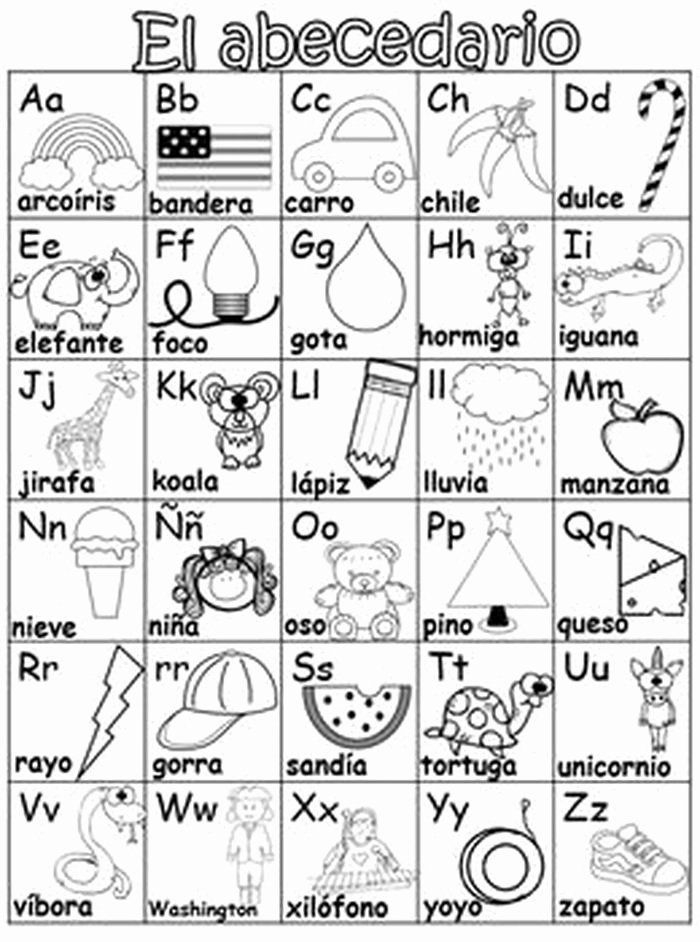 Spanish Alphabet worksheet for kindergarten students to practice letters
