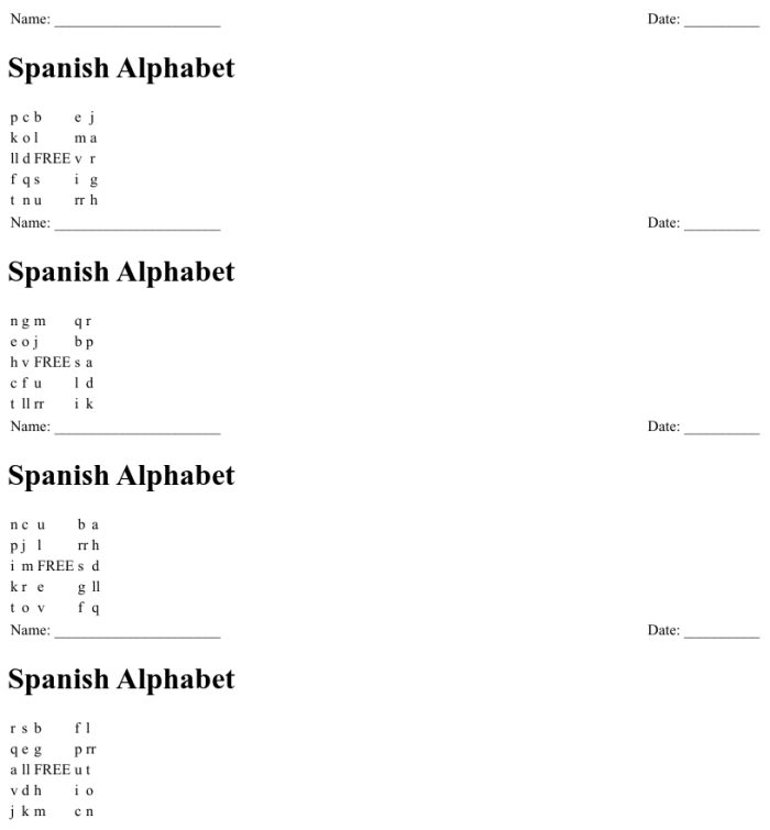 Colorful Spanish alphabet worksheet for kindergarten students to practice letters