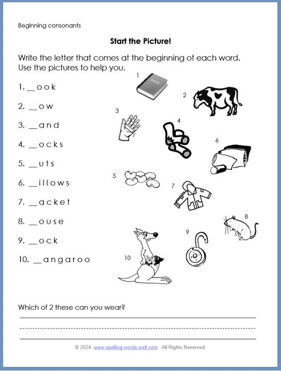 Sight Words Spelling Quiz worksheet for kindergarten students enhancing their spelling skills
