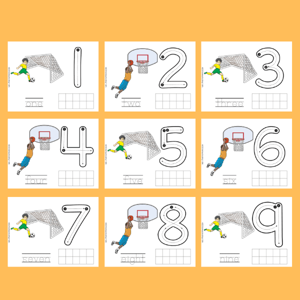 Sports Math worksheet designed for addition practice in kindergarten