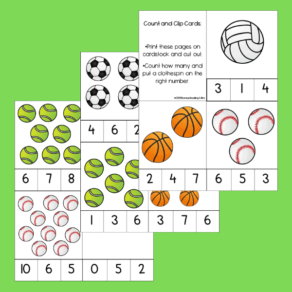 Colorful Sports Math worksheet for kindergarten focusing on addition of numbers 0 to 10