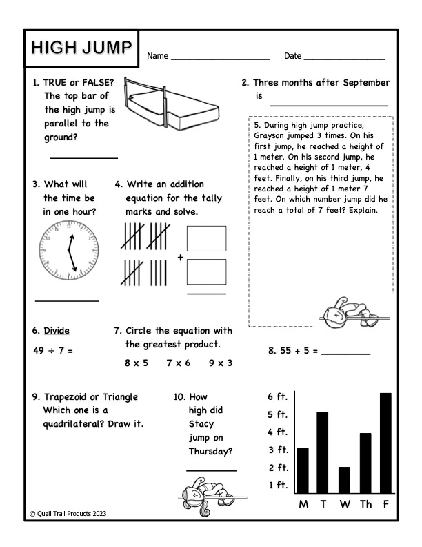 Kindergarten Sports Math worksheet featuring addition problems with numbers 0 to 10