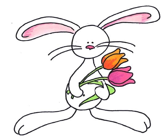 Kindergarten worksheet featuring a cute bunny in a basket for a spring coloring activity