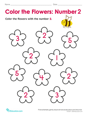 A cheerful bee discovers vibrant spring flowers on a coloring worksheet