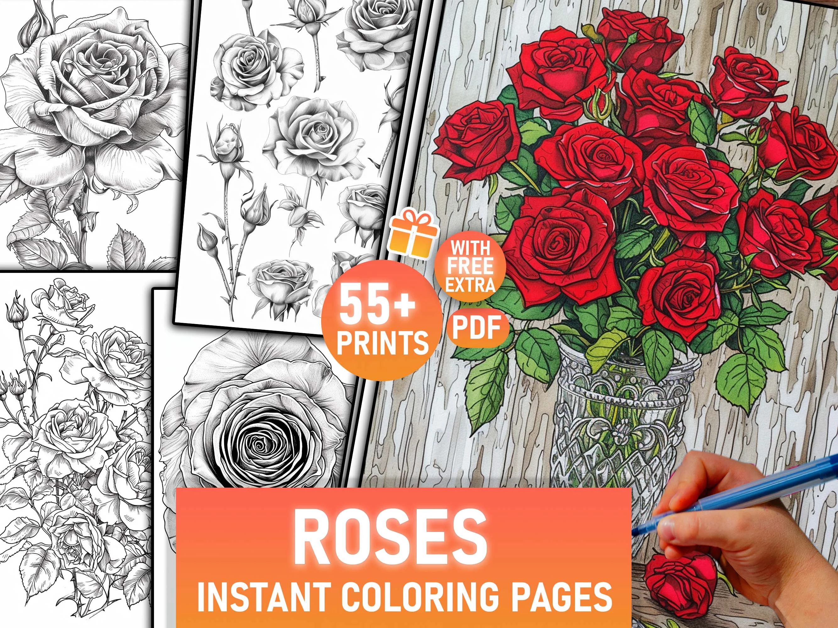 Mixed Operations worksheet for Kindergarten A delightful coloring page showcasing vibrant spring roses and friendly ladybugs for young learners. Spring Roses Coloring Page worksheet for Kindergarten mixed operations activities.