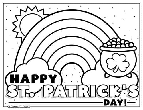 St. Patrick's Day color by number worksheet for kindergarten students