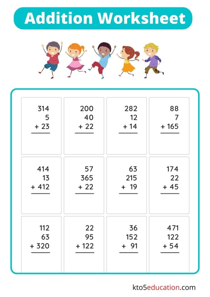 Kindergarten addition facts practice worksheet featuring a star themed math exercise