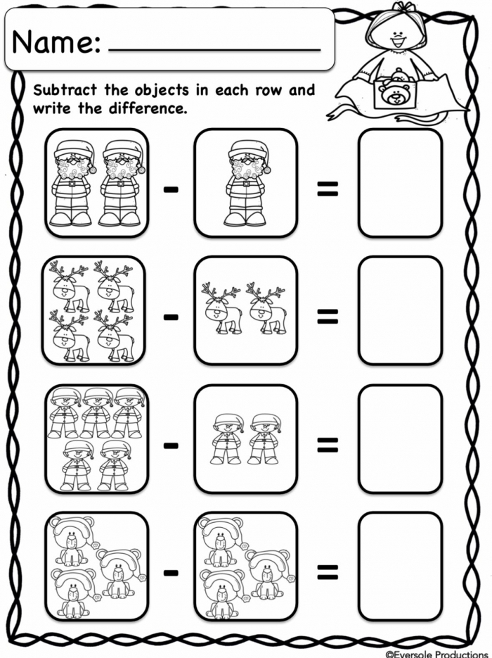 Animal math worksheet showing subtraction within 10 for kindergarten learners assessment image 13 Kindergarten students solving animal-themed subtraction problems within 10 for mid-year assessment worksheet 13