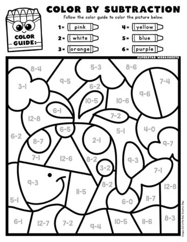 Subtraction Color By Number Fish Worksheet Number 22 for Kindergarten Geography Lessons Kindergarten student working on a Subtraction Color By Number worksheet featuring a fish illustration