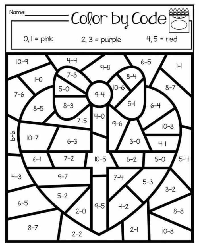 Colorful underwater fish worksheet with subtraction equations for early learners Kindergarten student solving subtraction problems and coloring a fish illustration by number