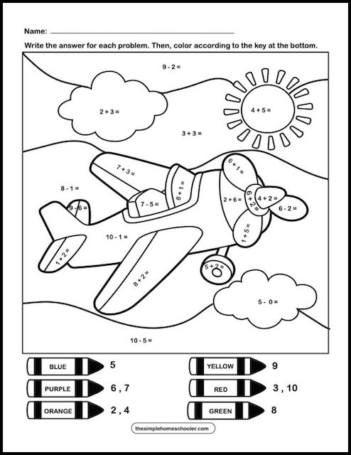 Subtraction Color By Number 15 Fish Coloring Page for Kindergarteners Kindergarten math worksheet featuring a fish-themed subtraction color by number activity