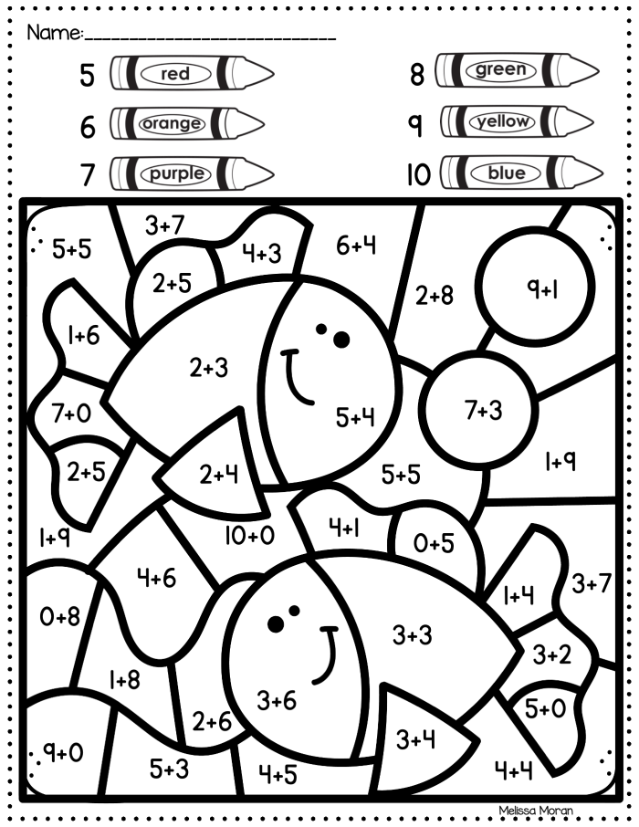 Mid-Year Kindergarten Subtraction Assessment Worksheet with Animal Graphics Colorful animal-themed subtraction problems showing kindergarten math assessment with numbers within 10