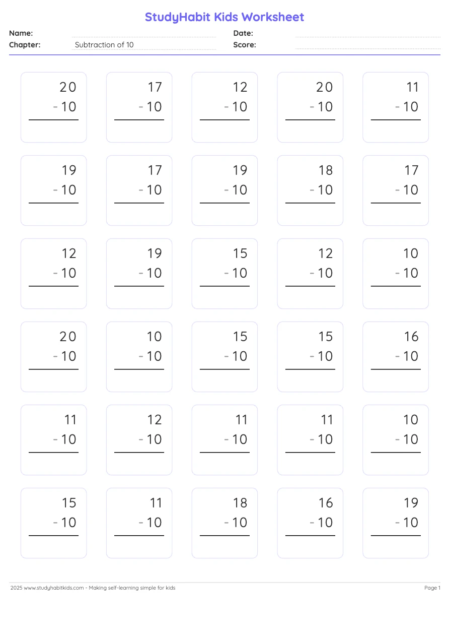 Kindergarten life science worksheet for practicing subtraction to 10 by crossing out animals