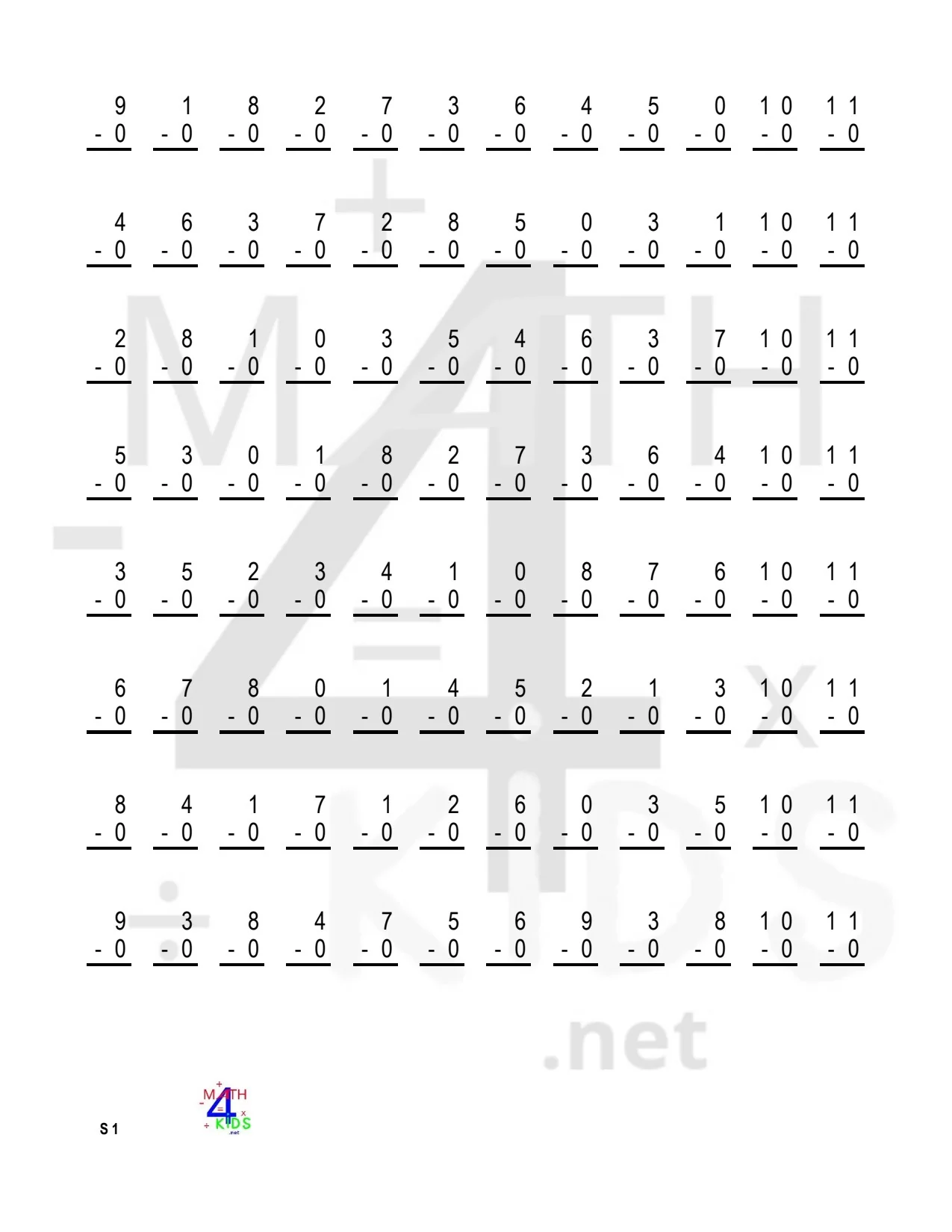 Kindergarten student completing a life science themed subtraction to 10 worksheet with animal pictures to cross out