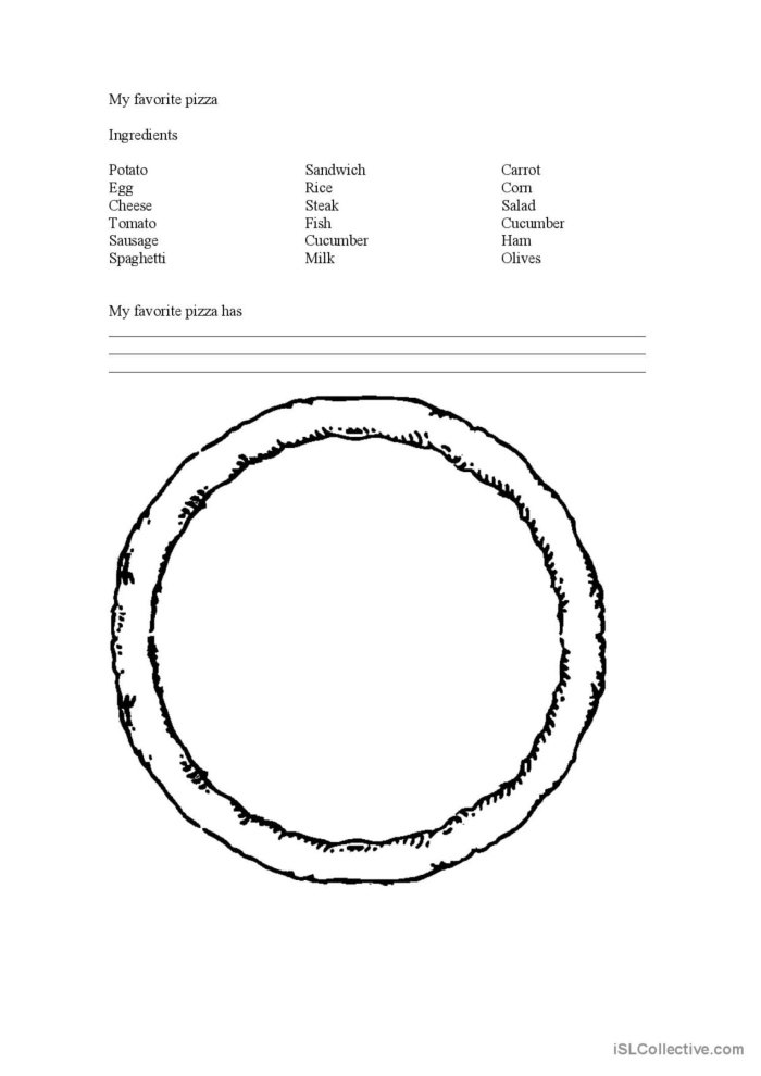 Engaging My Favorite Pizza worksheet for young learners in kindergarten Kindergarten students completing a My Favorite Pizza worksheet focused on subtraction skills