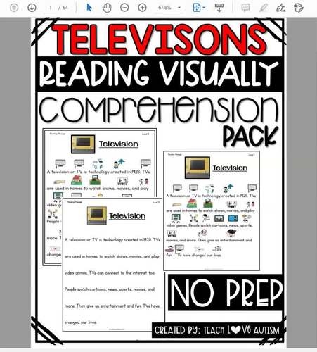 Television show comprehension questions worksheet designed for kindergarten students
