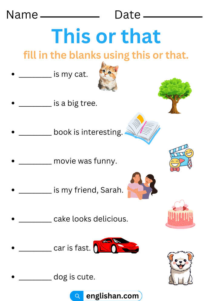 This or That: My Favorite Activities worksheet for early learners A kindergarten girl choosing between two activities and writing reasons using the word because