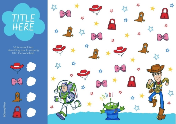 Counting worksheet featuring colorful toys for preschoolers