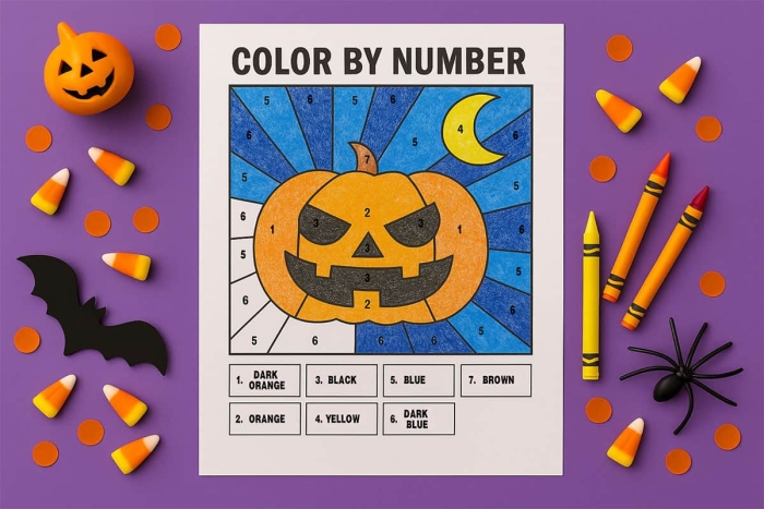 Kindergarten reading worksheet featuring a trick-or-treat maze game with candy icons