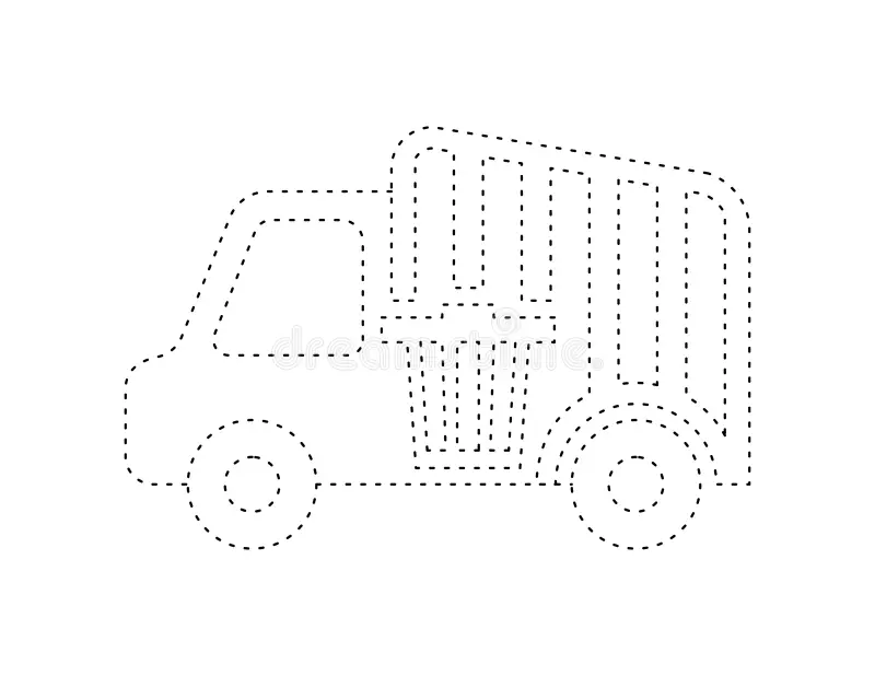 colorful worksheet for kids to finish a truck drawing