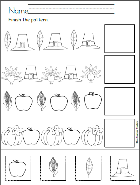 Cut-and-paste turkey worksheet featuring colorful turkey body parts and pilgrim clothing for kids to assemble