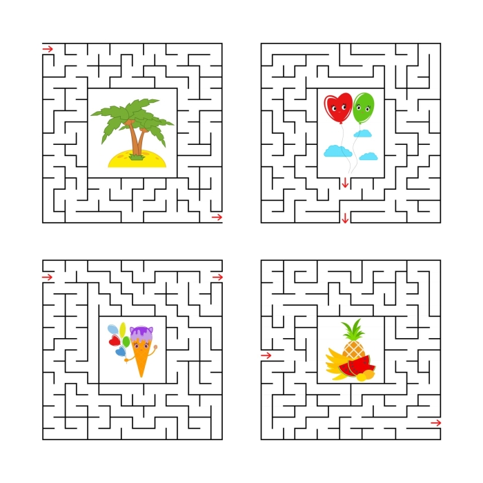 Engaging Two-Dimensional Shapes Maze for Young Learners Kindergarten worksheet featuring a fun maze to identify two-dimensional shapes