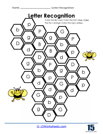 Uppercase Letter Recognition worksheet for Kindergarten