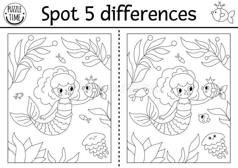 Princess Find the Differences worksheet featuring a prince and princess with 10 hidden differences to spot. Fun activity for kindergarten kids to enhance observation skills.