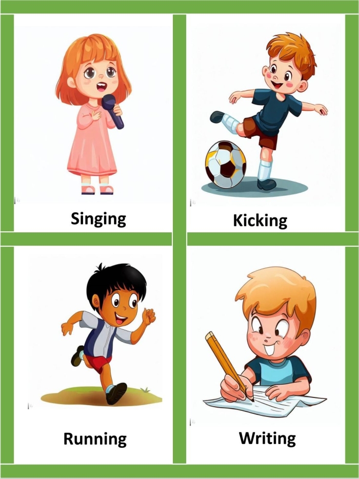 Kindergarten students using vocabulary cards to build words for a lesson on sight words