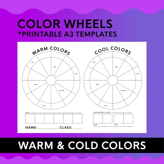 Kindergarten worksheet featuring beach-themed illustrations to help students identify warm and cool colors