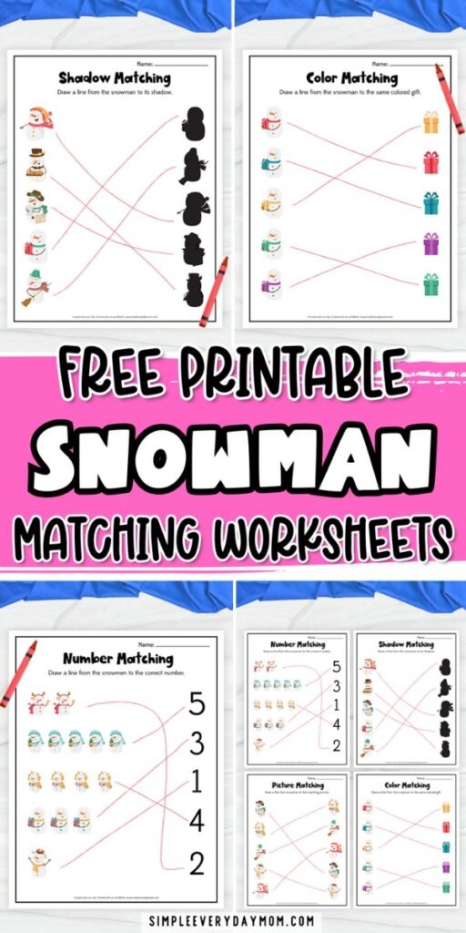 A kindergartner builds a cheerful snowman in this winter physical science coloring activity