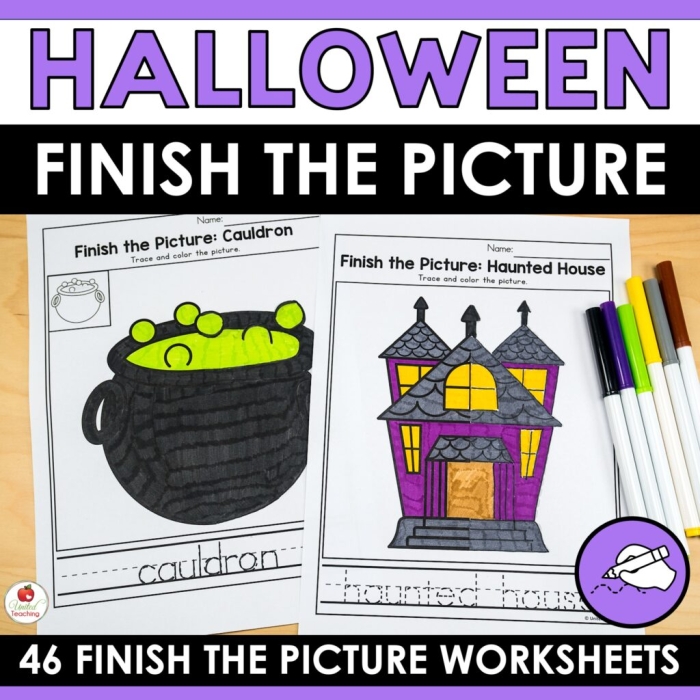 Kindergarten Halloween witch cut and paste activity sheet number 21