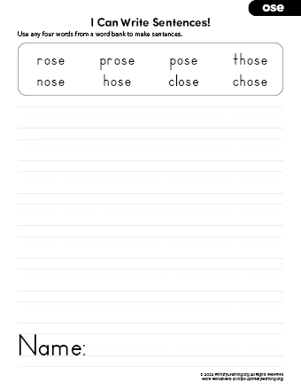 Glossary: Constructing Words worksheet for Kindergarten