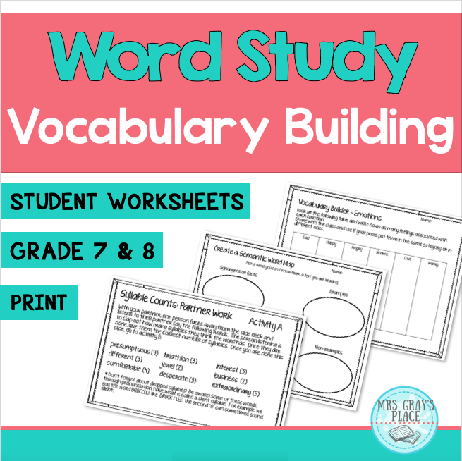 Glossary: Constructing Words worksheet for Kindergarten