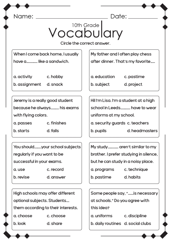 Kindergarten worksheet featuring printable vocabulary cards for the Constructing Words lesson