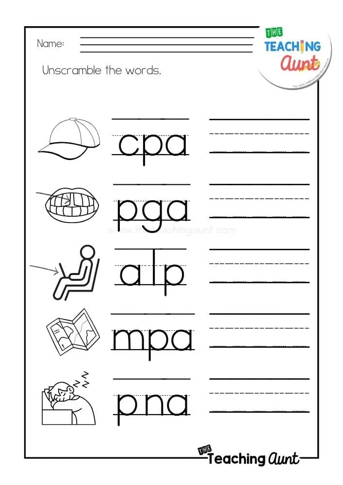 Returning Rhyme II Worksheet for Kindergarten Phonics Practice 13 Kindergarten worksheet for practicing word families including at an ap and ad endings