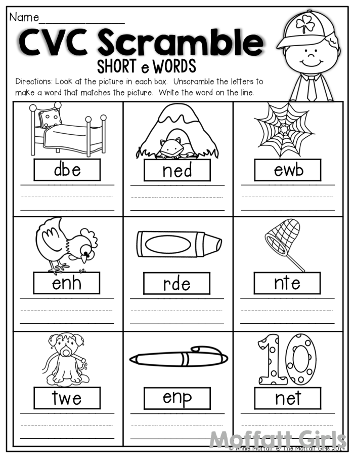 Interactive word study activity for young learners focusing on short E sounds Short E CVC Word Sort worksheet featuring -et and -ed words for Kindergarten students