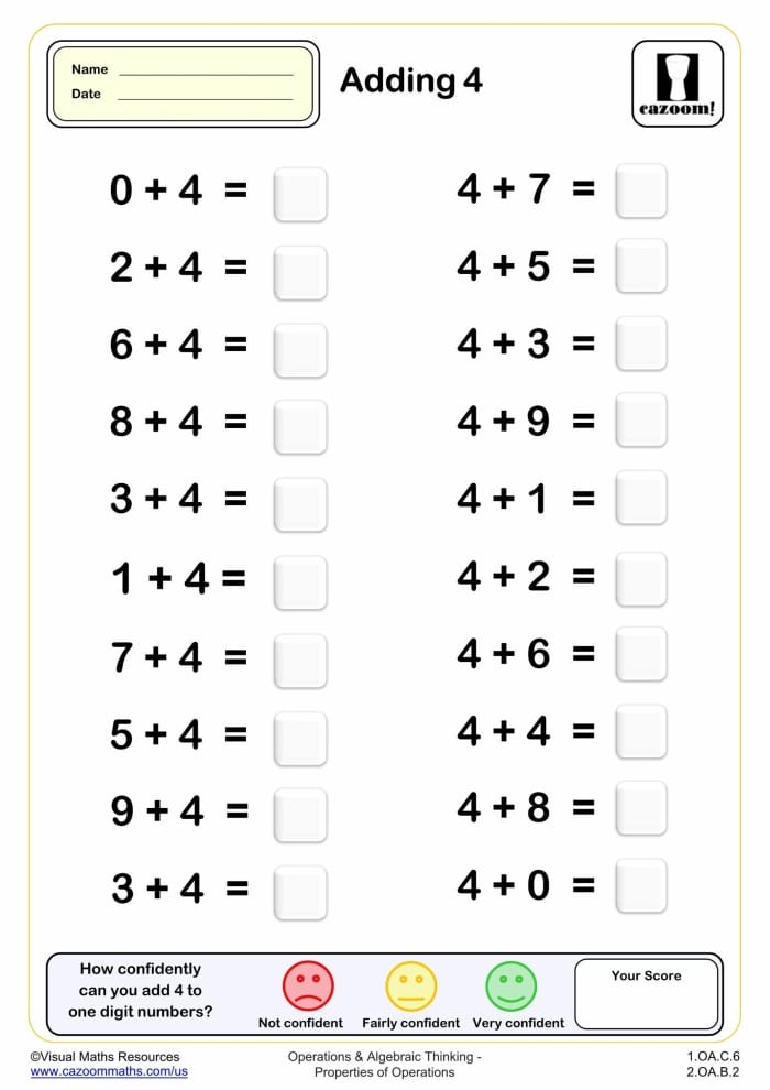 Adding Up to 20 Worksheets for Kindergarten