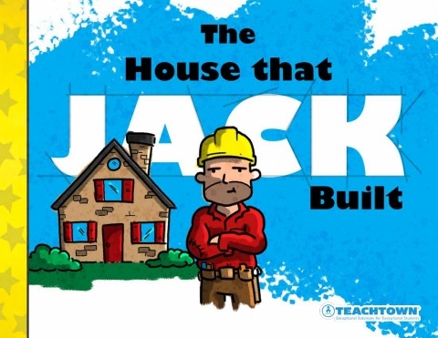 Engaging reading comprehension activity related to Earth and Space Science for young learners A colorful worksheet for Kindergarten students featuring "The House that Jack Built" nursery rhyme