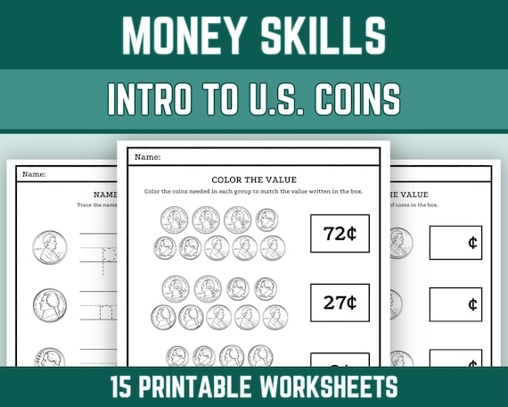 Kindergarten Spanish worksheet featuring George Washington on the quarter for students to trace and color