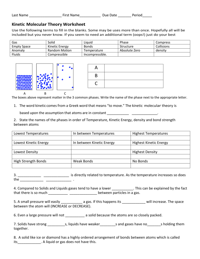 Data and Graphing worksheet for Sixth Grade Worksheet illustrating kinetic energy and temperature change concepts for sixth graders. Kinetic Energy and Temperature Change Worksheet for Data and Graphing.