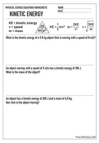 Kinetic Energy and Temperature Change Worksheet for Data and Graphing Worksheet exploring kinetic energy and temperature change for sixth graders in a fictional experiment