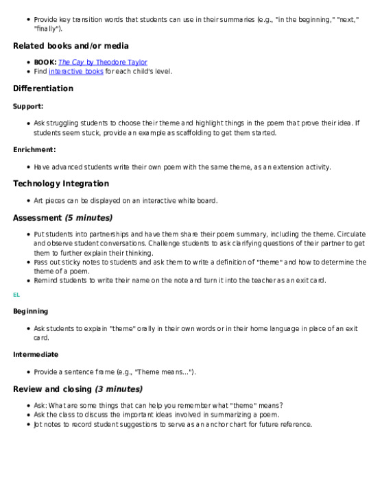 Fourth grade students analyzing Rudyard Kipling story themes through guided worksheet exercises