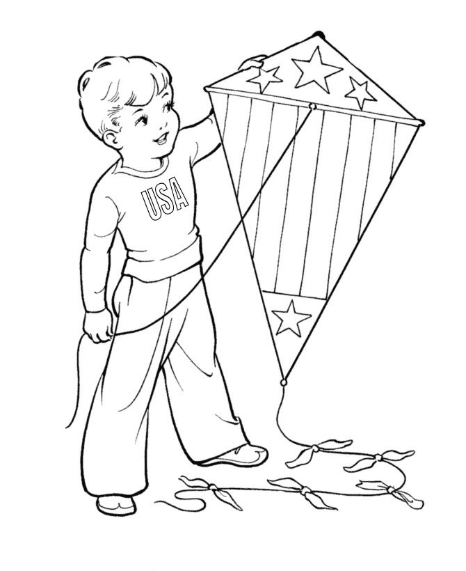 A young child flying a colorful kite on a bright spring day worksheet for pre-k students