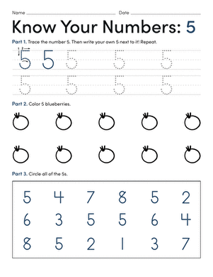 Worksheet to help Pre-K students learn the number 2 through fractions