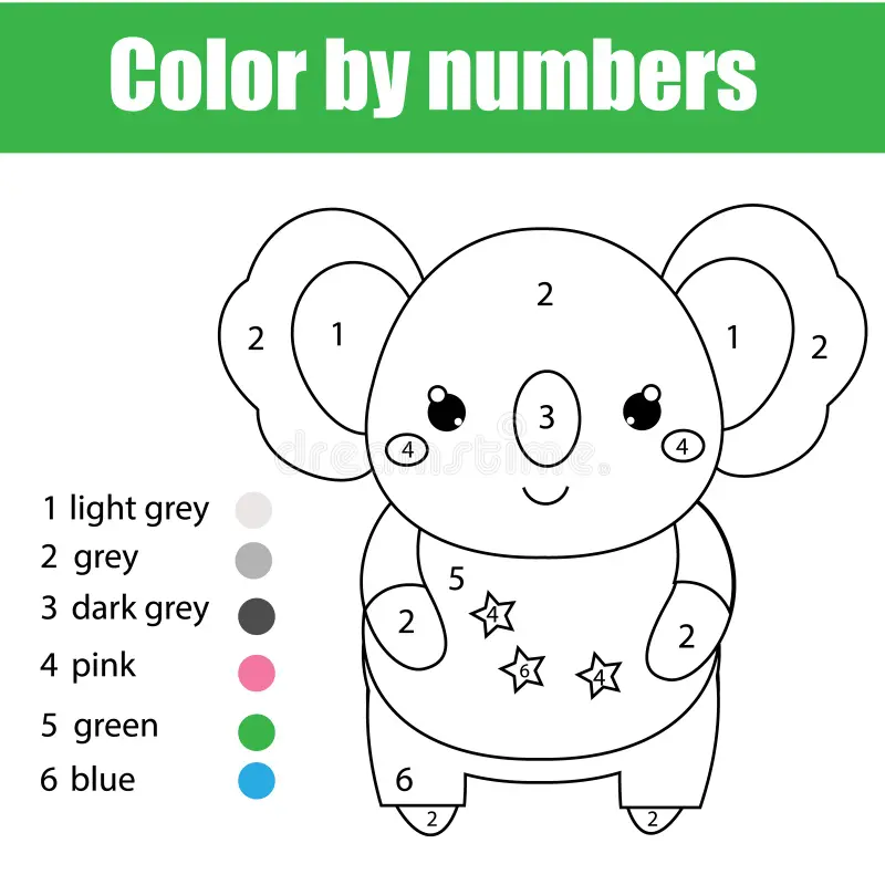 Cute koala coloring worksheet designed for first graders learning about Australian wildlife