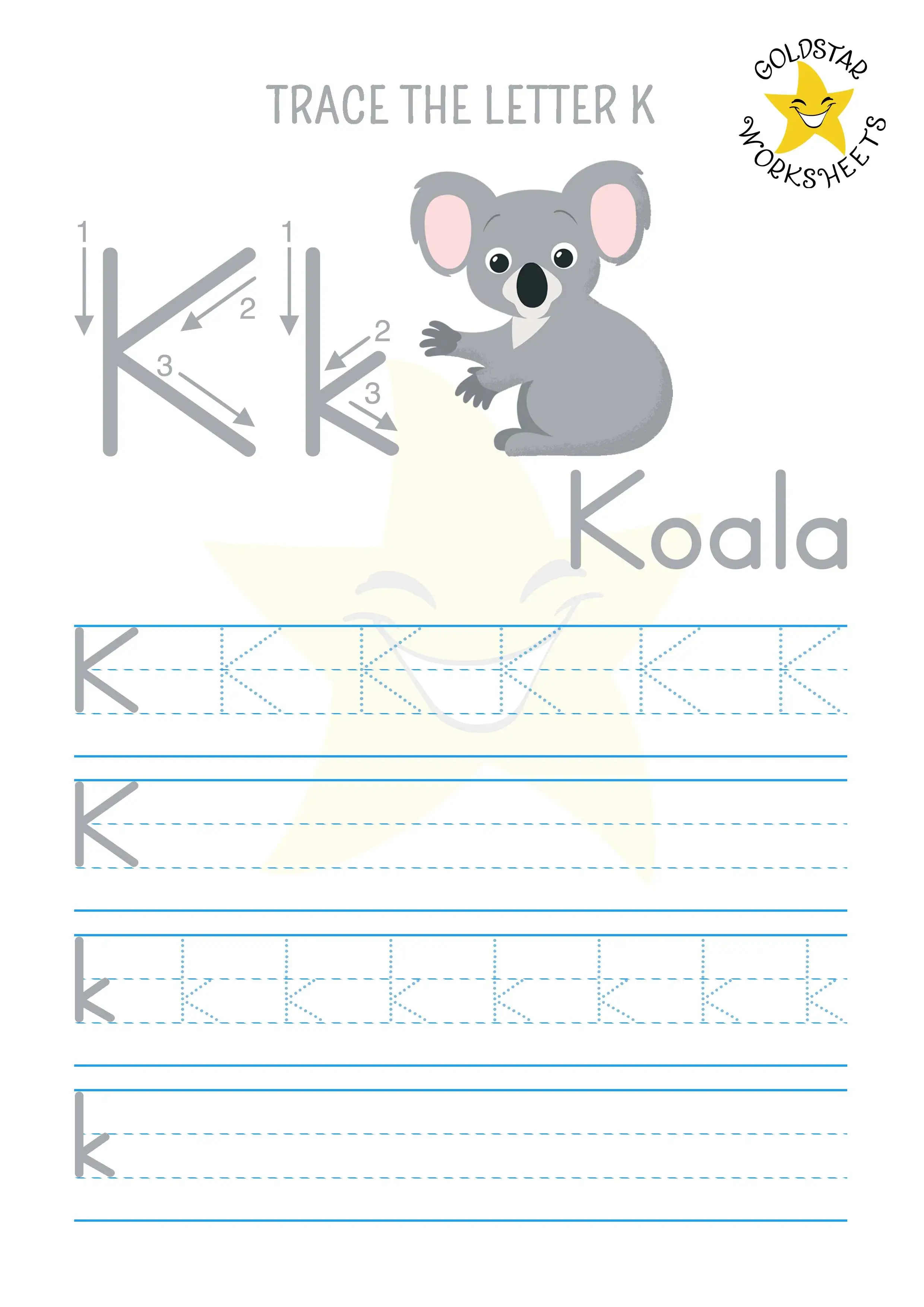 Koala coloring worksheet for first graders to learn about Australian wildlife